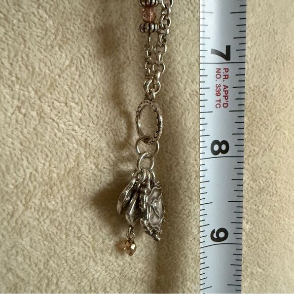 Brighton Heart Charm Bracelet Beaded Double Strand Toggle Clasp 8” - Picture 6 of 17